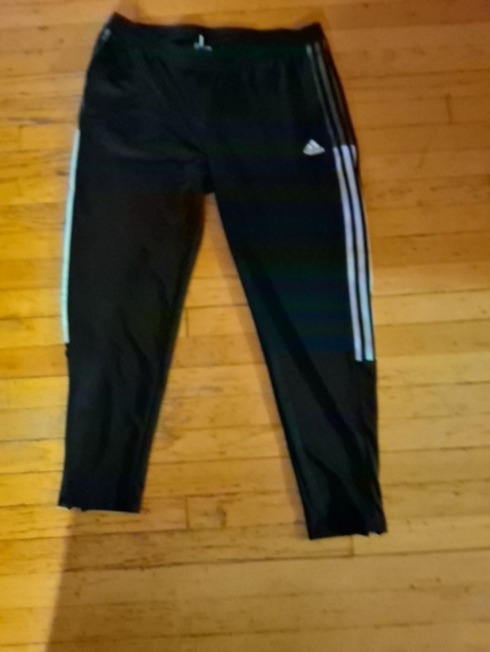 adidas Black Jogger Pants with White Three-Stripes